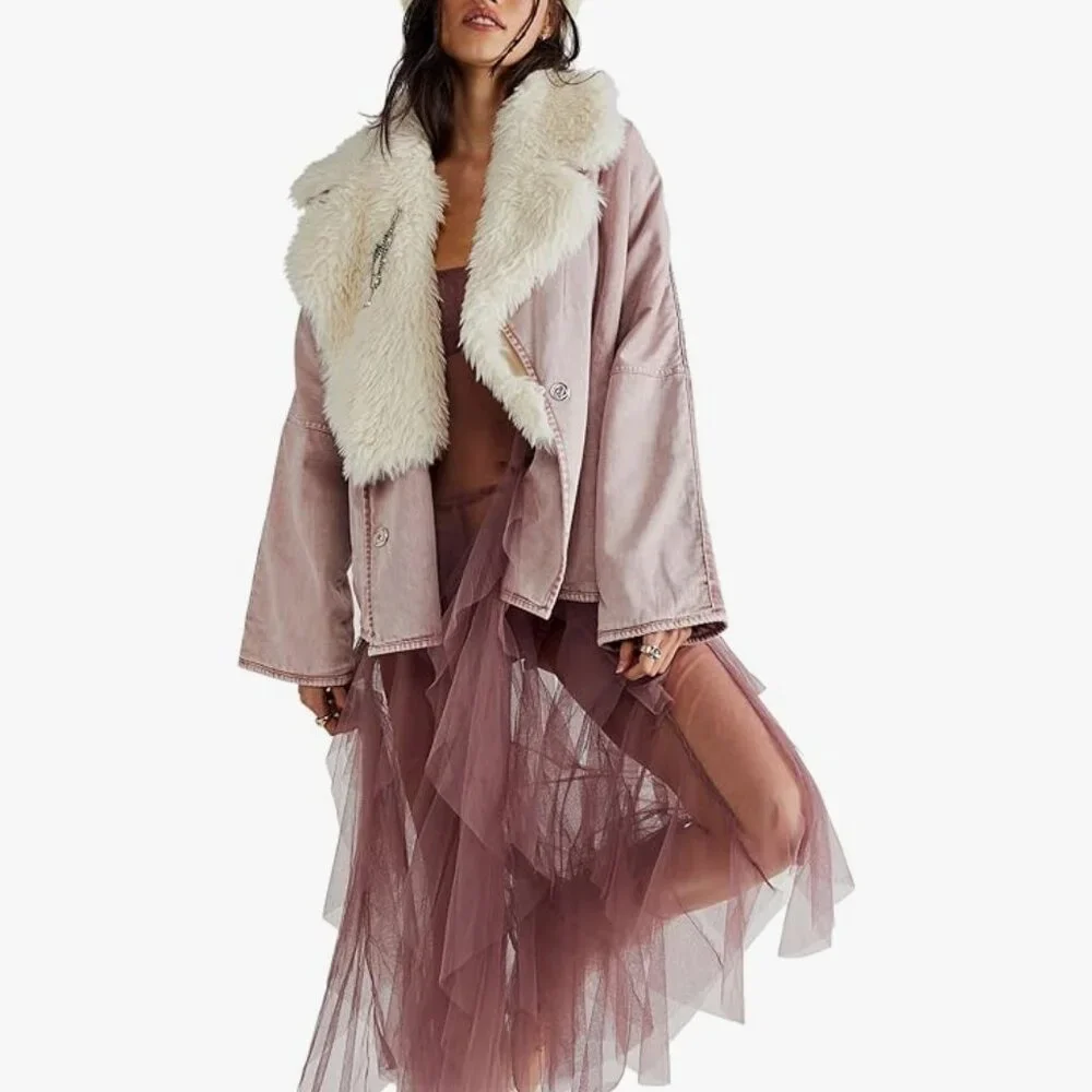 Free People Lolo Jacket in Mauve Size XL NWT - Picture 3 of 13